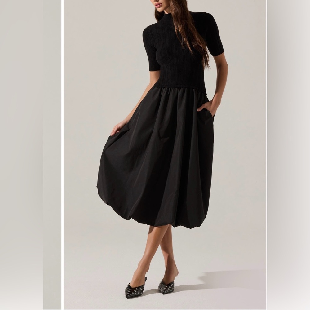 Astr Black Midi Dress